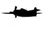 Grumman F4F Wildcat silhouette, World War-II, WW2, WWII, logo, shape, MYNV12P06_16M
