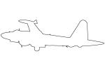 Lockheed SP-2A outline, line drawing, shape
