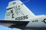 VA-155, 155595, A-6E Attack Bomber, Intruder, Tail, Bolt, from the USS Ranger (CV-61), A-6 Intruder, MYNV13P10_08