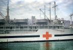 Hospital Ship, Lifeboats, Pusan South Korea, December 1 1951, 1950s, MYNV17P03_13