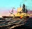 Ships Battling at Sea, Continental Navy, artillery, USS Constitution vs HMS Guerriere