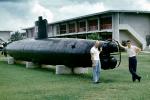 Japanese Type-C Class Midget Submarine Ha-51, Navy Base, Guam, WW2, 1940s, MYNV17P15_13B