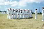 sailors, dressed in Whites, Formal, 1960s, Inspection, USN, United States Navy, MCB