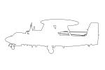 Grumman E-2C outline, line drawing