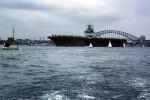USS Enterprise, CVN-65, Harbour Bridge, Sydney, Australia, 1964, 1960s, MYNV18P08_17B