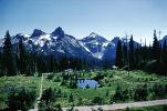 Mountains, Trees, Woodlands, Peaks, Forest, pond