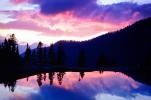 Reflecting Lake, Sunset, Clouds, Trees, water, NCBV01P01_09