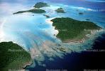 Barrier Reef, Coral, Island, Forest, Trees, Pacific Ocean, shore, shoreline, coast, NDCV02P03_03
