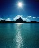 Mount Otemanu, Clouds, Mountains, Ocean, Sun Glint, reflection, wavelets, Pacific Ocean, Island of Moorea, NDPV02P07_14B