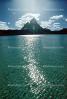 Mount Otemanu, Clouds, Mountains, Ocean, Sun Glint, reflection, wavelets, Pacific Ocean, Island of Moorea, NDPV02P07_16