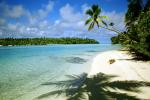 Beach, Palm Trees, shadow. Beach, Palm Trees, Aitutaki, Cook Islands, NDPV03P04_07