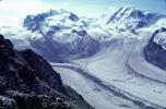 Confluence of two Glaciers, Moraine, Gorner Glacier (left), Grenz Glacier (right), NESV01P06_14