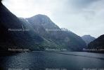 Sognefjorden, Fjord, Mountains, Waterfall