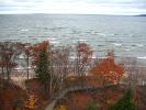Beach, waves, Lake, water, Autumn, fall colors, trees, Coast, coastal, NLMD01_031