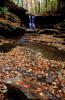 Waterfall, Stream, Leaves, autumn, NLOV01P05_03B