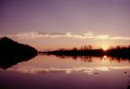 Reflectiing lake, sunswet, bucolic, clouds, water, Tranquility