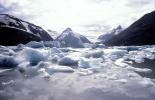 Mountains, Portage Glacier, lake, icebergs, water