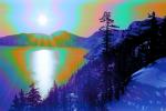 Sunrise over Crater Lake, Crater Lake National Park, psyscape, water, NNOPCD0655_072B