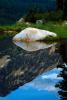 Reflecting rock, lake, pond, reflection, boulder, water
