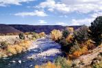 River, Autumn, Fall Colors, Trees, Hills, Clouds