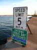 Sodus Bay Speed limit sign, south shore of Lake Ontario, Great Lakes, Sodus Bay, Wayne County, New York, water