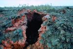 A crack into a lava tunnel