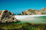 beach, sand, Pacific Ocean, rocks, rugged coast, coastline, NPMV01P03_11.1262