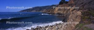 Big Sur, Panorama, coast, coastline, cliffs, hills, mountains, waves, rocks, NPMV01P15_10