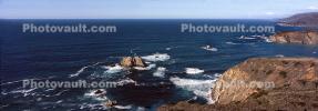 Big Sur, Panorama, cliffs, hills, mountains, waves, rocks, coast, coastline, NPMV01P15_13