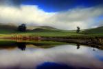 Trees, Hills, Pond, Reflection, Reservoir, Lake, Water, clouds, NPND03_168