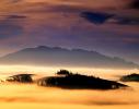 Sonoma Mountain range, fog, clouds