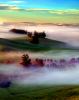 Early Morning Fog over the Valley, Hills, Trees, cottagecore, NPND03_203