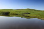 Pond, Water, Hills, Reflection, Grass Fields, Lake, Reservoir, NPND04_013