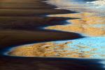 Water, ocean, cliffs, beach, sand, wet sand, texture, coast, coastal, shore, shoreline, reflection, fractal pattern, Drakes Bay
