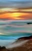 Sunset over the Ocean Fog, coastal, coast, Tranquility, NPND05_220