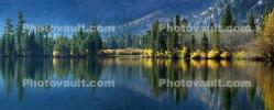 Grant Lake, Reflections, Mountains, Trees, Autumn, June Lake Loop, Tranquility