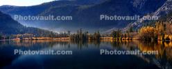 Grant Lake, Reflections, Mountains, Trees, Autumn, June Lake Loop