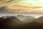 Hills, stack of mountains, sunset, clouds, NPNV05P06_08