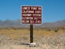 Lowest Point on the California Highway System, 242 ft below sear level, Death Valley National Park