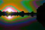 Psychedelic Lagoon, sunset, water, reflection, psyscape