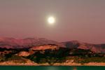 Moon Reflecting over San Marcos Pass, Santa Barbara County, mountains, hills