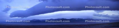 Sierra-Nevada Mountain Range, Owens Valley, Nimbostratus Clouds, Lenticular, Panorama, NPSV07P07_11B
