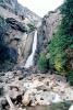 lower Yosemite Falls, Waterfall, Boulders, Granite Cliff, NPYV01P05_09