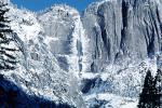 Yosemite Falls in the middle of winter, Waterfall, Winter, Granite Cliff, NPYV01P14_07