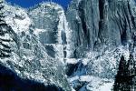 Yosemite Falls in the middle of winter, Waterfall, Winter, Granite Cliff, NPYV01P14_08