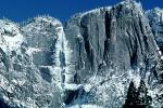 Yosemite Falls in the middle of winter, Waterfall, Winter, Granite Cliff, NPYV01P14_09