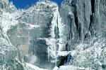 Yosemite Falls in the middle of winter, Waterfall, Winter, Granite Cliff, NPYV01P14_15