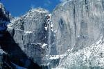 Yosemite Falls, Waterfall, Winter, Granite Cliff