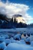 Yosemite Valley in the Winter, El Capitan, Merced River, Snow Covered Rocks, Winter, Granite Cliff, NPYV02P04_13