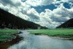 Poudre Lake, River, Clouds, Valley, water